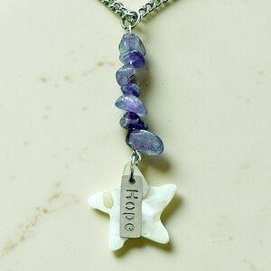 🆕 Hope, Starfish, and Gemstones Pendant Necklace-Stainless Steel